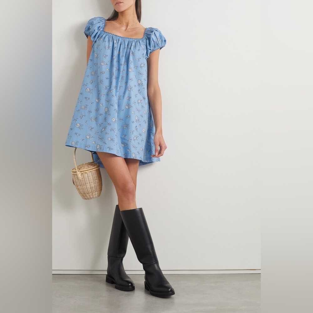 Doen Blue Floral Mini Dress